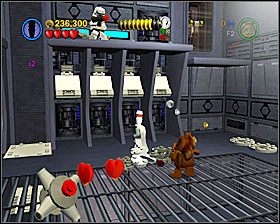 Użyj Mocy na czterech widocznych na screenie panelach w pomieszczeniu na prawo od centrum sterowania bunkra - Episode VI - The Battle of Endor | Freeplay Mode - LEGO Star Wars II: The Original Trilogy - poradnik do gry