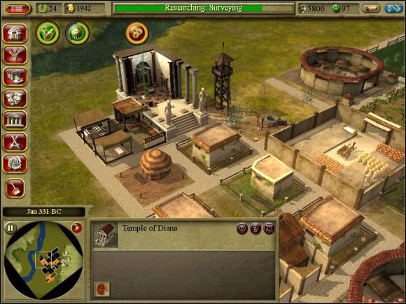 Widok na świątynię. Tu dojdzie do pogańskich ślubów. - Misja 5. Capena | Kampania cywilna | CivCity Rome - CivCity: Rome - poradnik do gry