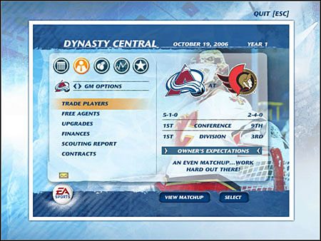 1 - Dynasty Mode, GM Options | Game Mods w NHL 07 - NHL 07 - poradnik do gry