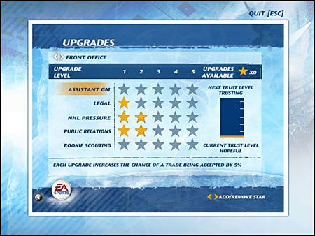 Front Office - wszystkie upgrady dotyczące nie naszych zawodników, lecz współpracowników, którzy pracują w naszym biurze - Dynasty Mode, Upgrades | Game Mods w NHL 07 - NHL 07 - poradnik do gry
