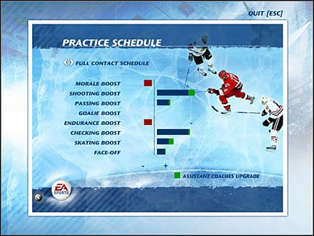 Full Contact Schedule - trening polega na ostrej, i szybkiej grze - Dynasty Mode, Practice Schedule | Game Mods w NHL 07 - NHL 07 - poradnik do gry