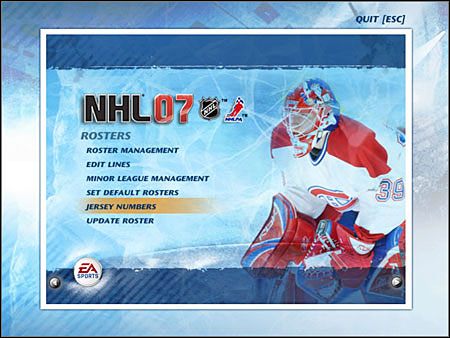 Jeżeli coś nabroimy zawsze można użyć Set Default Rosters, dzięki czemu wszystkie dokonane przez nas zmiany zostaną anulowane i powrócą składy pierwotnie oferowane graczom przez EA Sports - Rosters | Jak grać w NHL 07 - NHL 07 - poradnik do gry