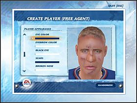 Potem przychodzi czas na cechy fizyczne - Creation Zone | Jak grać w NHL 07 - NHL 07 - poradnik do gry