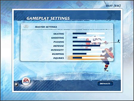 Master Settings - ustawienia, które wpływają na resztę opcji - Gameplay Settings | Jak grać w NHL 07 - NHL 07 - poradnik do gry