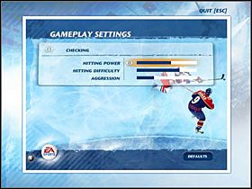 Checking - odpowiada za grę ciałem :) - Gameplay Settings | Jak grać w NHL 07 - NHL 07 - poradnik do gry
