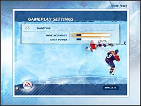 Shooting - odpowiada za strzelanie - Gameplay Settings | Jak grać w NHL 07 - NHL 07 - poradnik do gry