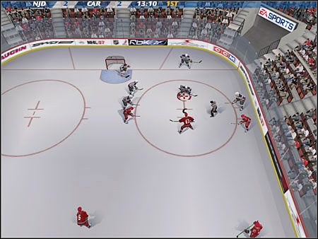 Wznowienie pod własną bramką. - Faceoffs | Jak grać w NHL 07 - NHL 07 - poradnik do gry