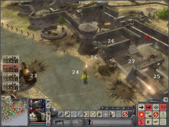 Zaczynając od wnęki oczyść najpierw prawą stronę, a potem wróć i oczyść lewą - Misja 3 | Kampania aliancka | Faces of War Oblicza Wojny - Faces of War: Oblicza Wojny - poradnik do gry