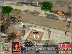 Gdy zabijesz załogi dział, oczyść podwórko obok (12,13) i zlikwiduj stojące tam czołgi i działa (14, 15,16) - Misja 7 | Kampania sowiecka | Faces of War Oblicza Wojny - Faces of War: Oblicza Wojny - poradnik do gry