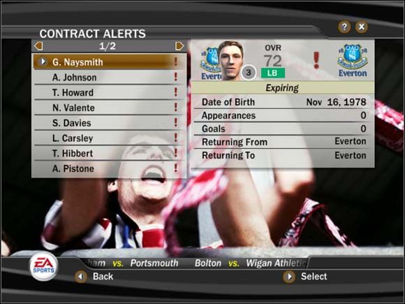 1 - Piłkarze - Kontrakty | Tryb menedżerski FIFA 07 - FIFA 07 - poradnik do gry