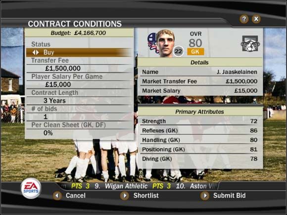 Czasami bardzo trudno jest wynegocjować dobrą cenę za gracza - Transfery | Tryb menedżerski FIFA 07 - FIFA 07 - poradnik do gry