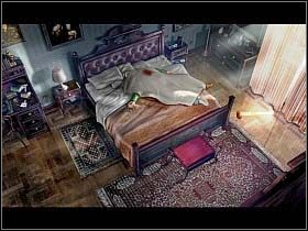 Tutaj pewnym krokiem zmierza na piętro i rzeczywiście - zagadnięty policjant przepuszcza go teraz bez trudu - 3. Willa profesora | Akt 2 | Martin Mystere Operation Dorian Gray - Martin Mystere: Operation Dorian Gray - poradnik do gry