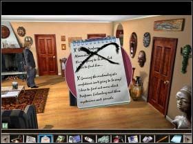 Po dialogu odbytym z Dianą w holu, a następnie w salonie - Martin zostaje sam w mieszkaniu - 1. Dom Martina | Akt 4 | Martin Mystere Operation Dorian Gray - Martin Mystere: Operation Dorian Gray - poradnik do gry