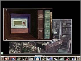 Obok biblioteczki wisi duży obraz (Large picture) - to dzieło Carona - 2. Willa profesora | Akt 4 | Martin Mystere Operation Dorian Gray - Martin Mystere: Operation Dorian Gray - poradnik do gry