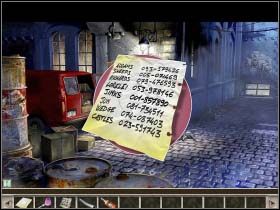 Kloszard wychodzi na zewnątrz i z ubrania ogłuszonego Fenga zabiera kluczyk (Key) do drzwiczek stojącego obok czerwonego vana - 5. Dok numer dziewięć | Akt 8 | Martin Mystere Operation Dorian Gray - Martin Mystere: Operation Dorian Gray - poradnik do gry