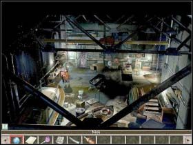 Kloszard szybko maszeruje do pomieszczenia, w który uwięziony jest Nick i oddaje mu zdobycz - 5. Dok numer dziewięć | Akt 8 | Martin Mystere Operation Dorian Gray - Martin Mystere: Operation Dorian Gray - poradnik do gry