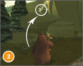 Gdy trafimy Elliotem w wyznaczone miejsce, odwracamy się w lewo i ruszamy do kolejnego miejsca oznaczonego latającymi motylami #3 - [Misje] Pobudka w dziczy (część.2) | Sezon na Misia - Sezon na Misia - poradnik do gry