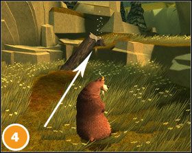 Gdy dotrzemy do dużej polany, warto rozejrzeć się dookoła, aby znaleźć kolejne dwie odznaki #5 - [Misje] Pobudka w dziczy (część.2) | Sezon na Misia - Sezon na Misia - poradnik do gry