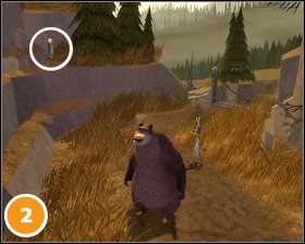 Za mostem po lewej, podnieś medal (miejsca C na screenie #3 ) - [Misje] Stuknięte kaczory (część 1) | Sezon na Misia - Sezon na Misia - poradnik do gry