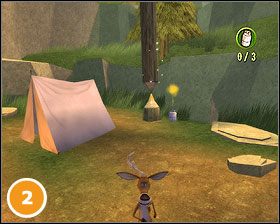 Zaraz za kaczką znajdziemy kolejną odznakę (wisi ona tuż przed nami, trzeba do niej tylko wyskoczyć) - [Misje] Propanem ich - kaczki (cześć 1) | Sezon na Misia - Sezon na Misia - poradnik do gry