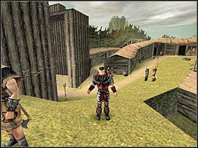 Proponuję zacząć od prawej strony (obrazek z lewej) udajesz się prosto przed siebie - Witamy w Koloni (4) | Rozdział 1 | Gothic - Gothic - poradnik do gry