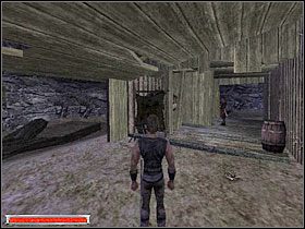 Na początek możesz zajrzeć do chatki Aidana (żółty iks na mapce) oraz Cavalorna (zielony iks na mapce i zbliżenie z prawej) Cavalorn zajmuje się nauką łucznictwa, skradania się oraz sprzedażą łuków i strzał - Witamy w Koloni (7) | Rozdział 1 | Gothic - Gothic - poradnik do gry