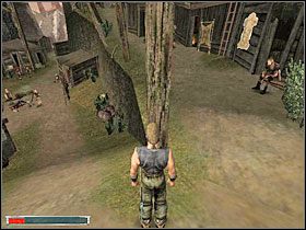 Idąc do Starego Obozu powinieneś natrafić na nowicjusza dającego nauki nowo przybyłym (obrazek z lewej) - Witamy w Koloni (12) | Rozdział 1 | Gothic - Gothic - poradnik do gry