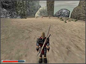 Po drugiej stronie podchodzisz do kołowrotu (obrazek z lewej) i czekasz chwilę, jeśli nic się nie stanie naciśnij enter, a powinieneś odzyskać pierwotną postać - Starożytna magia (5) | Rozdział 3 | Gothic - Gothic - poradnik do gry