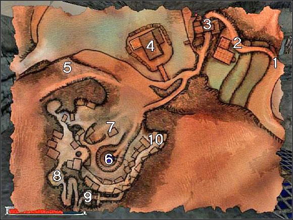 1 - Mapa (plan) Nowego Obozu | Mapy | Gothic - Gothic - poradnik do gry