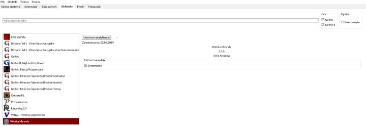 W bibliotece znajdziesz wszystkie zainstalowane mody. - Jak instalować mody w Gothic? - Gothic - poradnik do gry