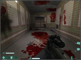 Wpierw należy wejść przez zakratowane wejście #1 do szybu wentylacyjnego - Stacja końcowa (2) | Interwał 03 | FEAR Extraction Point - F.E.A.R.: Extraction Point - poradnik do gry