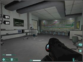 Maszerujemy przez pokój, mieszczący się obok pomostu - Pomarańczowa linia (2) | Interwał 03 | FEAR Extraction Point - F.E.A.R.: Extraction Point - poradnik do gry