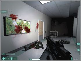 Obok będzie korytarz - po obu jego stronach czyhają żołnierze #1 - łącznie będzie ich pięciu - Złośliwość (1) | Interwał 05 i 06 (Epilog) | FEAR Extraction Point - F.E.A.R.: Extraction Point - poradnik do gry