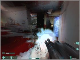 Z szybu wyskakujemy przez pierwszą zobaczoną przez nas kratę - Złośliwość (2) | Interwał 05 i 06 (Epilog) | FEAR Extraction Point - F.E.A.R.: Extraction Point - poradnik do gry