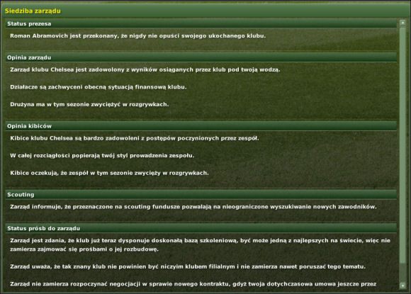 W menu zmiennym pojawia się nowa zakładka - Prośba do zarządu/ Make Board Request (widoczna w lewym dolnym rogu) - Zarząd - Przygotowania - Football Manager 2007 - poradnik do gry