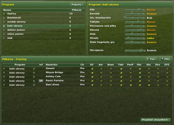Dokładny opis poszczególnych elementów - Trening cz. II - Zarządzanie drużyną - Football Manager 2007 - poradnik do gry