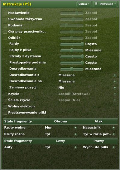 1 - Taktyka cz. I - Polecenia dla piłkarzy - Zarządzanie drużyną - Football Manager 2007 - poradnik do gry