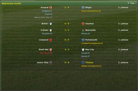 Najnowsze wyniki (Latest Scores) - pokazuje wyniki rozgrywanych w tym samym czasie spotkań - Rozgrywanie meczu cz.1 - Football Manager 2007 - poradnik do gry