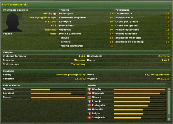 W kolejnych sekcjach oglądamy - Zatrudnianie członków sztabu szkoleniowego - Zatrudnianie i negocjacje - Football Manager 2007 - poradnik do gry