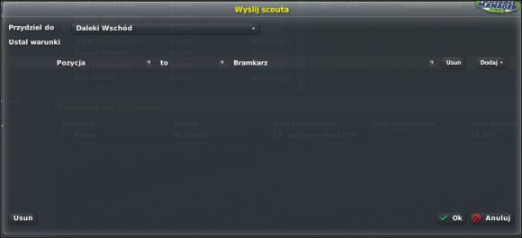 Z zakładki Przydziel do/ Choose wybieramy cel poszukiwań - Skauci - Skauci i raporty - Football Manager 2007 - poradnik do gry