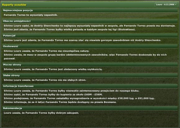 1 - Raporty - Skauci i raporty - Football Manager 2007 - poradnik do gry