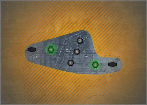 Najważniejsze w trybie Titan na tej mapie jest to, że EU i PAC mogą bez większych obaw przesunąć statki w okolice silosów - kolejno - 4 i 3, zaznaczonych na zielono - Verdun | Analiza map | Battlefield 2142 - Battlefield 2142 - poradnik do gry