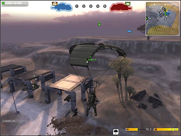 W przypadku, gdy siedzimy w APC, transporterze powietrznym lub Titanie, możemy skorzystać z kapsuł - Spadochron i kapsuła | Uwagi dodatkowe | Battlefield 2142 - Battlefield 2142 - poradnik do gry