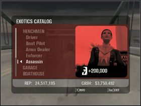 Najciekawszymi dobrami są posługacze: kierowca, zabójca, wymusiciel, kapitan łodzi oraz dealer broni - Egzotyki | Podstawy Scarface Człowiek z Blizną - Scarface: Człowiek z Blizną - poradnik do gry