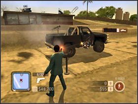 Na koniec czeka nas walka z bossem, nic trudnego, od poprzednich różni się tylko potrzebą zlikwidowania gangstera przy karabinie w pierwszej kolejności - Oakley Driver In | Little Havana | Scarface Człowiek z Blizną - Scarface: Człowiek z Blizną - poradnik do gry