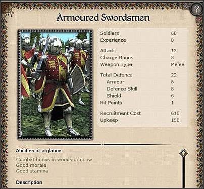 Dismounted English Knights ( 40 ) - Jest to szturmowa jednostka ciężkiej piechoty - Anglia - Zamek (1) | Nacje w Medieval II Total War - Medieval II: Total War - poradnik do gry