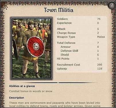 Spear Militia ( 14 ) - Jest to jednostka minimalnie lepsza niż Town Militia - Hiszpania - Miasto (1) | Nacje w Medieval II - Medieval II: Total War - poradnik do gry