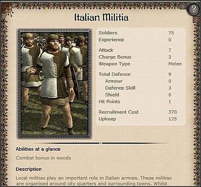 Italian Spear Militia ( 23 ) - Jest to ulepszona wersja Italian Militia - Sycylia - Miasto (1) | Nacje w Medieval II - Medieval II: Total War - poradnik do gry