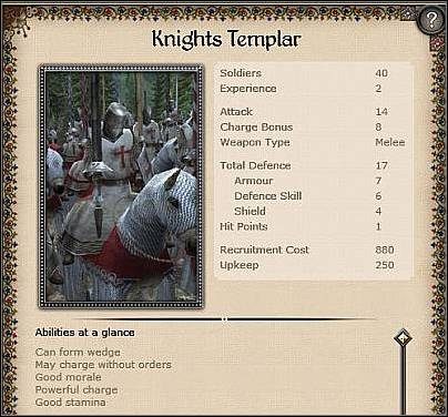 Knights Hospitaller ( 39 ) - Jest to jednostka o identycznych parametrach jak Knights Templars - Sycylia - Miasto (2) | Nacje w Medieval II - Medieval II: Total War - poradnik do gry