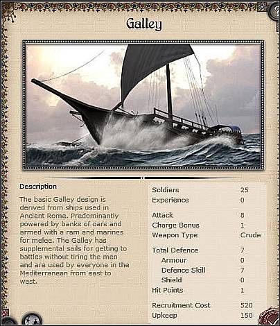 War Galley ( 25 ) - Jest to okręt wojenny średniej klasy - Sycylia - Miasto (2) | Nacje w Medieval II - Medieval II: Total War - poradnik do gry